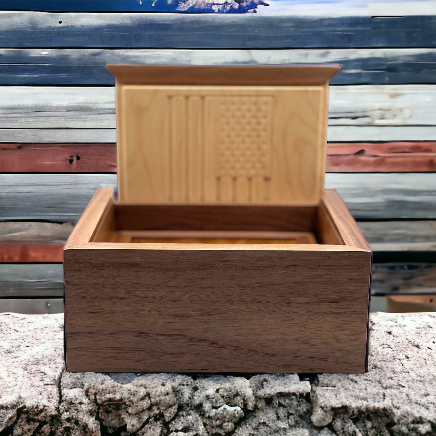 American Flag Keepsake Box