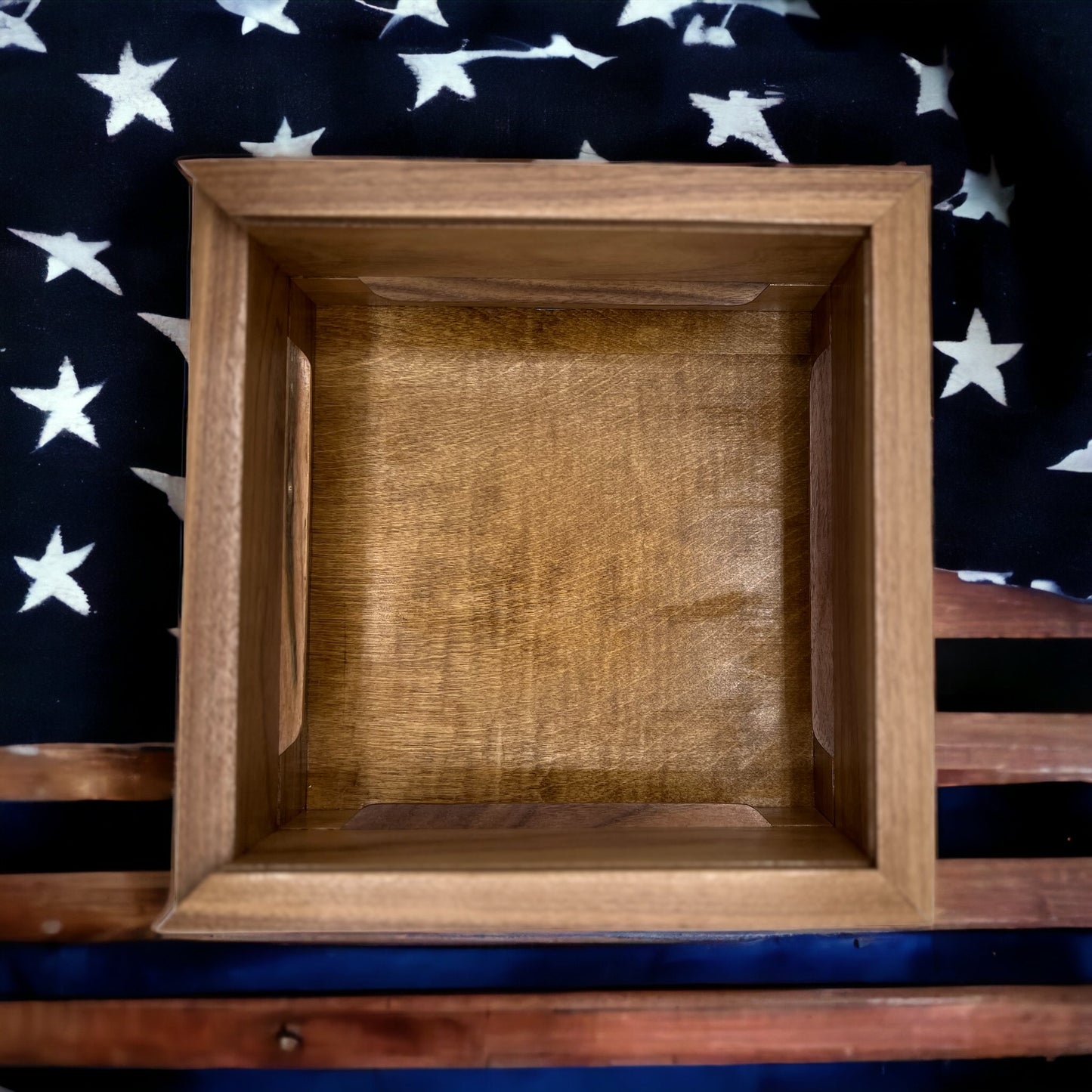 Wood American Flag Keepsake Box