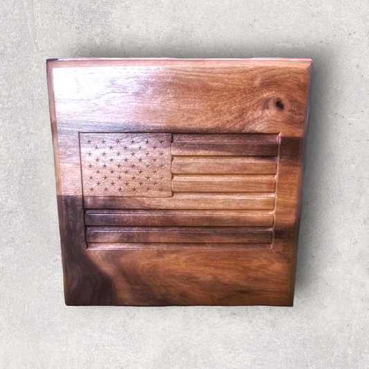 Wood American Flag Keepsake Box